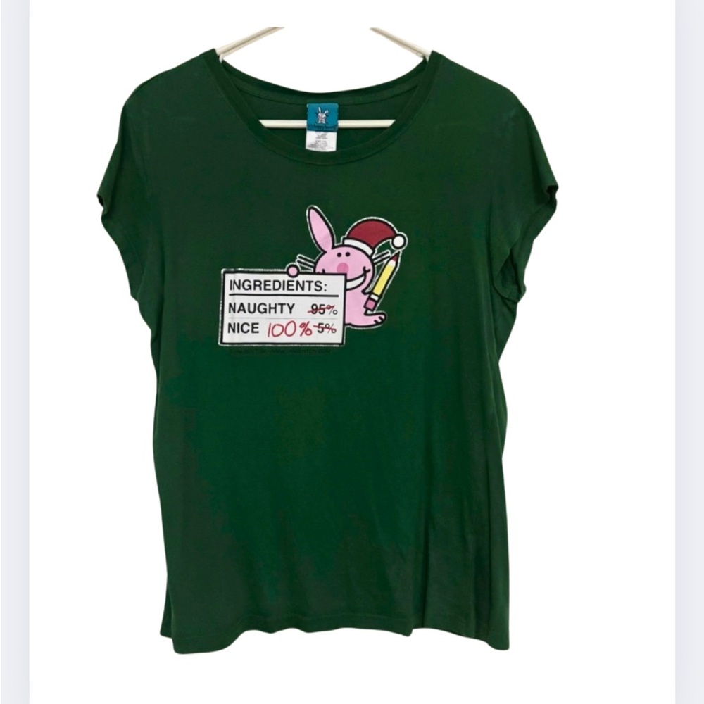 Vintage Y2K Happy Bunny Juniors Plus Size Sassy Holiday Christmas Tee Shirt